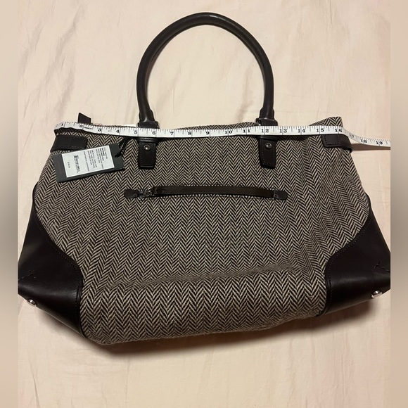 Tumi wool & leather spacious brown bag with a lot of compartments & pockets NWT - Picture 11 of 16